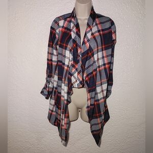 New York Laundry Plaid Flannel Cardigan